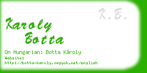karoly botta business card